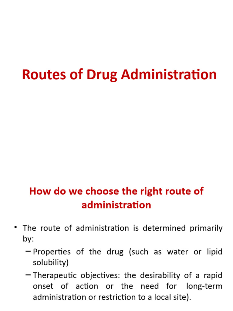 Overview of Drug Administration Routes | PDF | Topical Medication ...