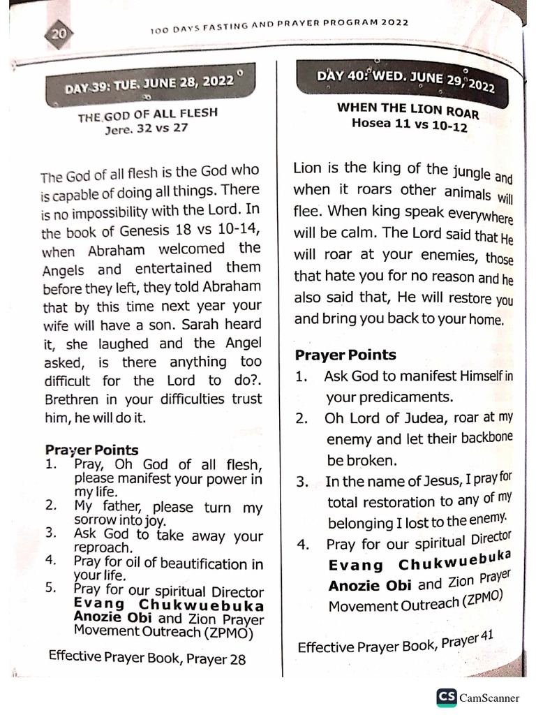 100 Days Prayer Book | PDF