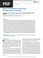 Neural Architecture Search For Transformers A Surv