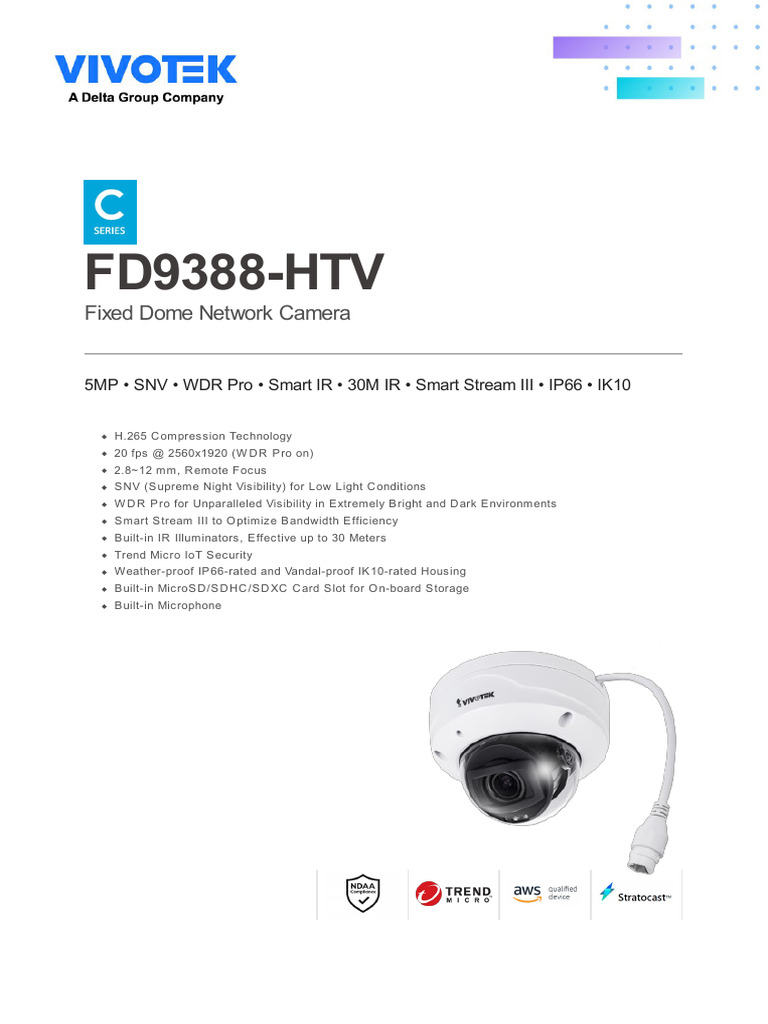 Fd9388-Htvdatasheet en | PDF | Camera | Vision
