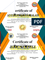 Quarterly Certificate
