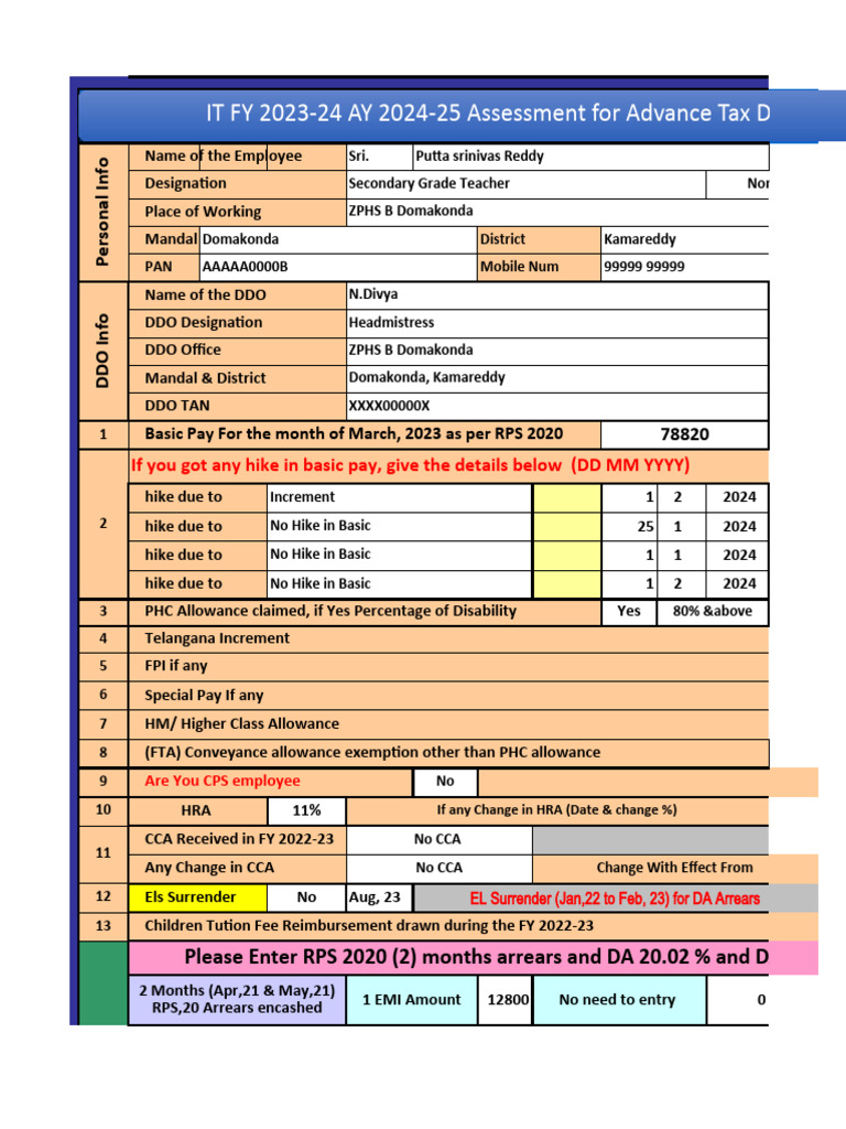 Putta Srinivas Reddy's Income Tax Details | PDF | Insurance | Taxes