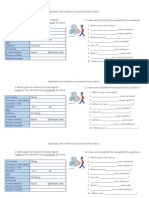 Alphabet and Numbers in Personal Information