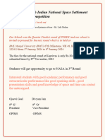 7th Indian National Space Settlement Competition