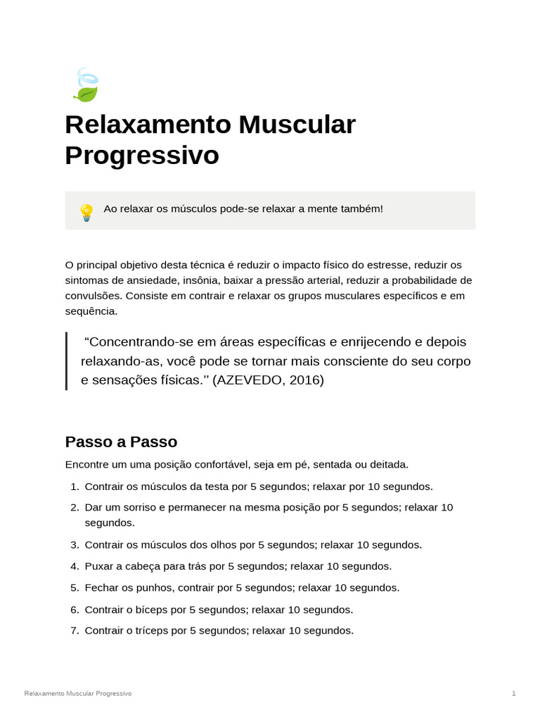 Relaxamento muscular progressivo pdf