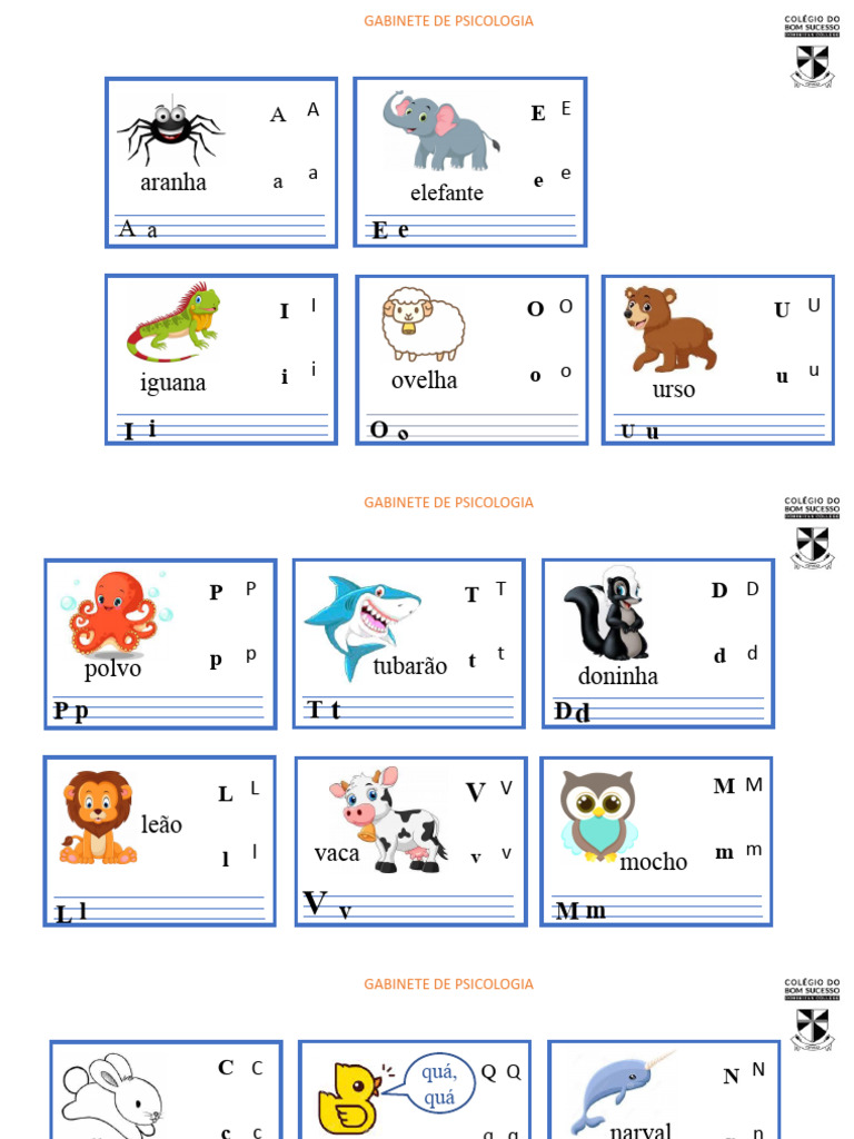 Animais e Letras do Alfabeto | PDF