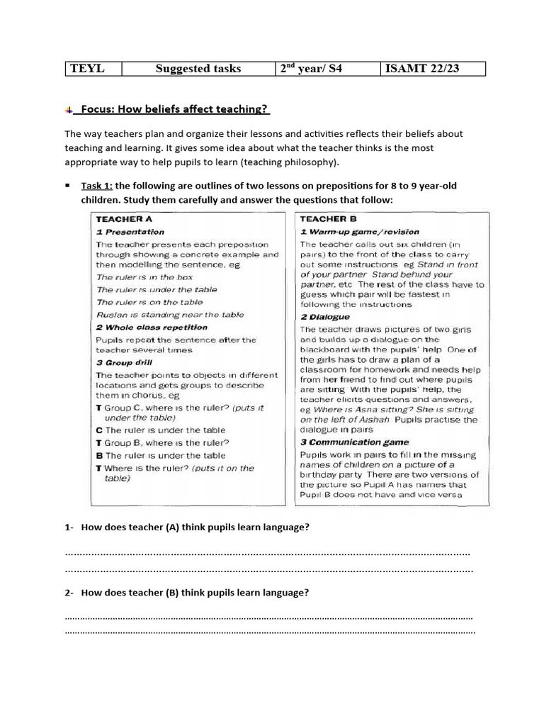 Teyl Practice Pdf Second Language Vocabulary