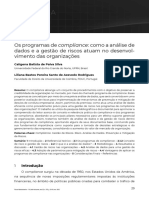 Os Programas de Compliance - Como A Análise de Dados e A Gestão de Riscos Atuam No Desenvolvimento Das Organizações