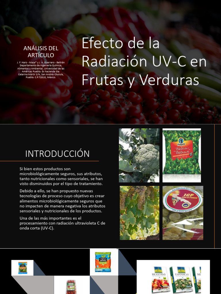 Efecto de la Radiación UV-C en Frutas y Verduras | PDF | Ultravioleta ...