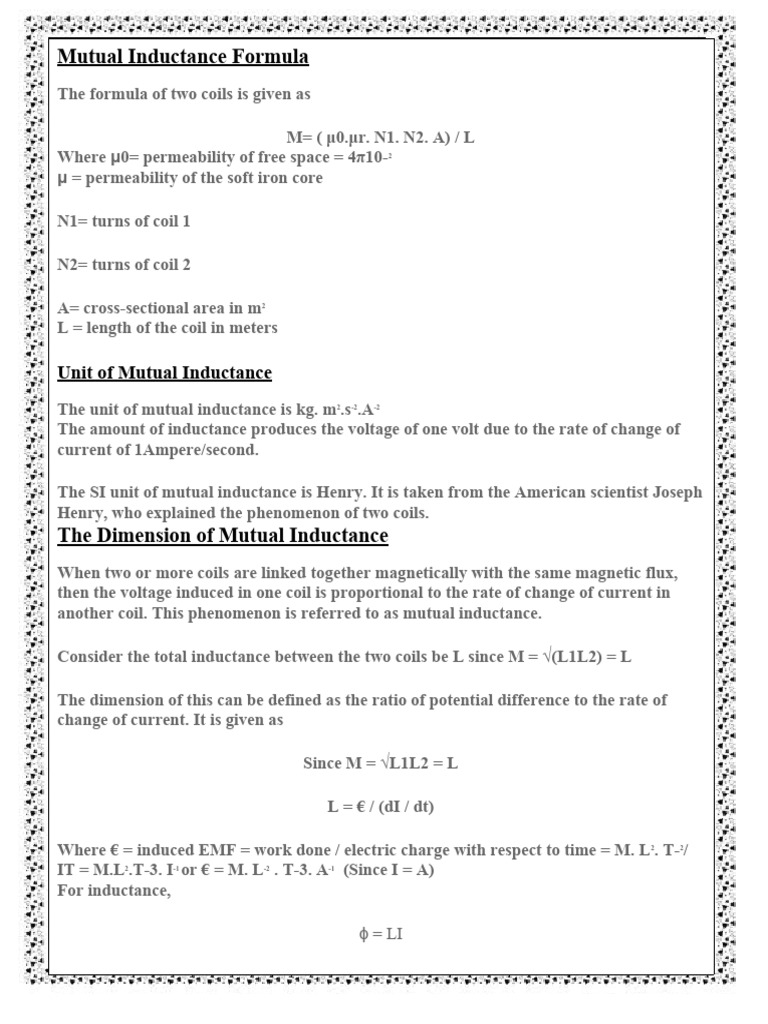 What Is Mutual Inductance and Its Theory | PDF | Inductance ...