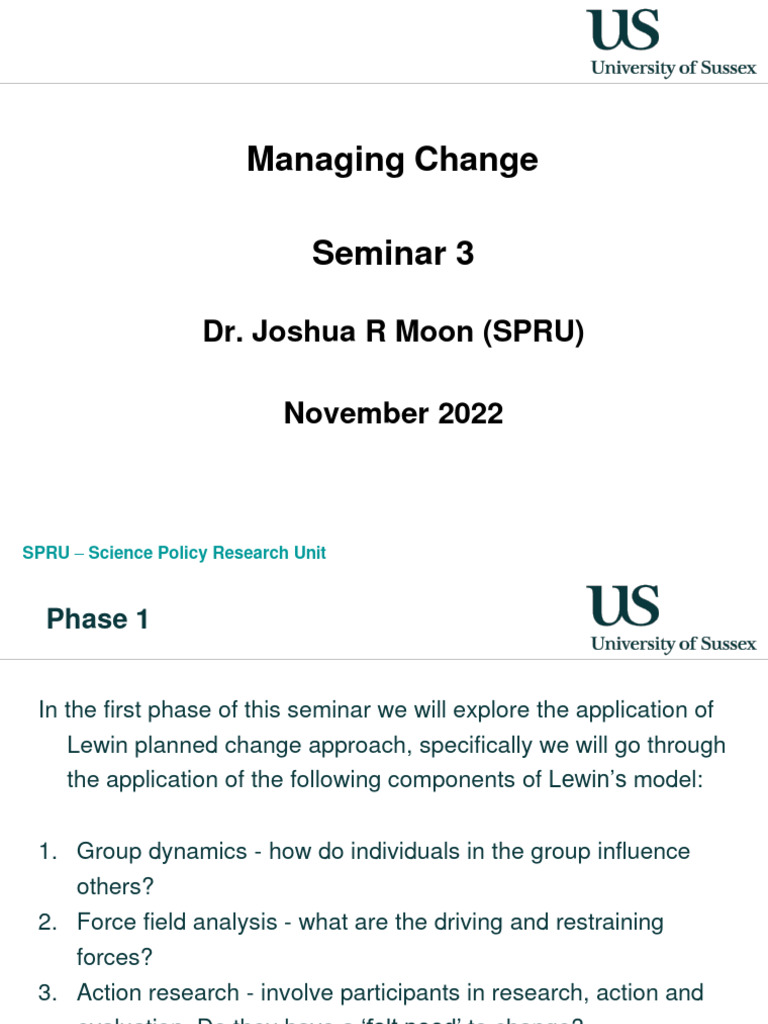 2022+Seminar+3 Managing+Change+ | PDF