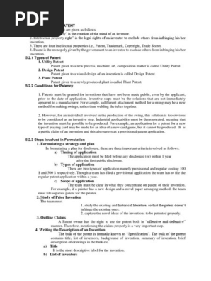 Features of a Patent