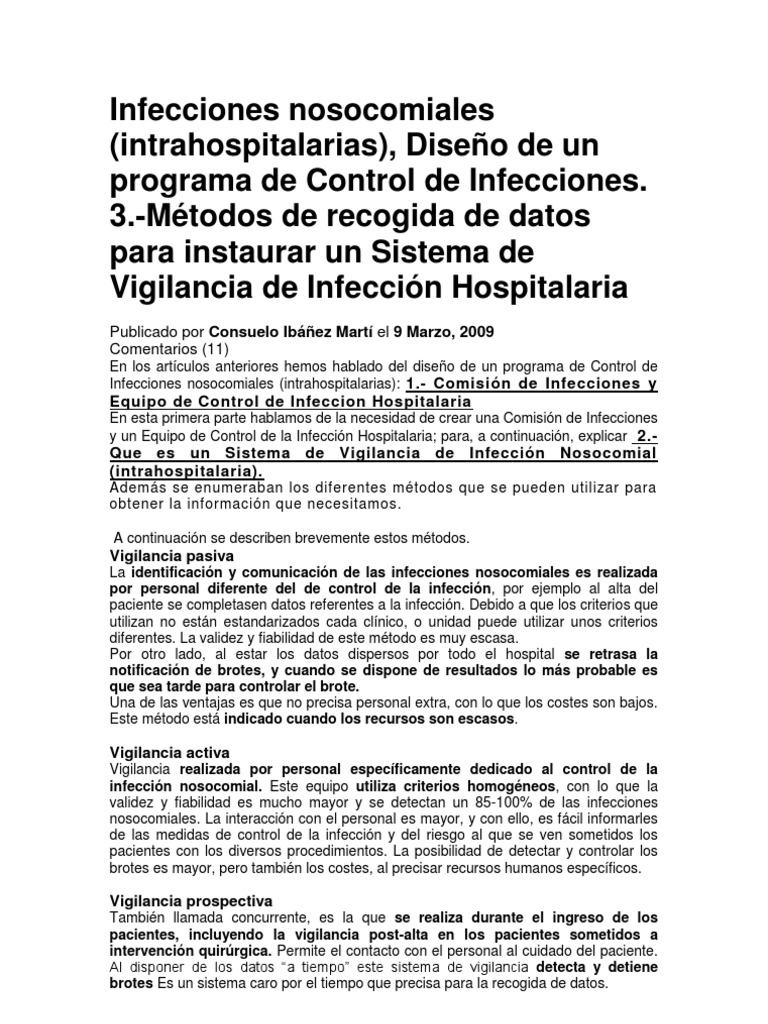 Infecciones Nosocomiales Pdf Infección Adquirida En El Hospital