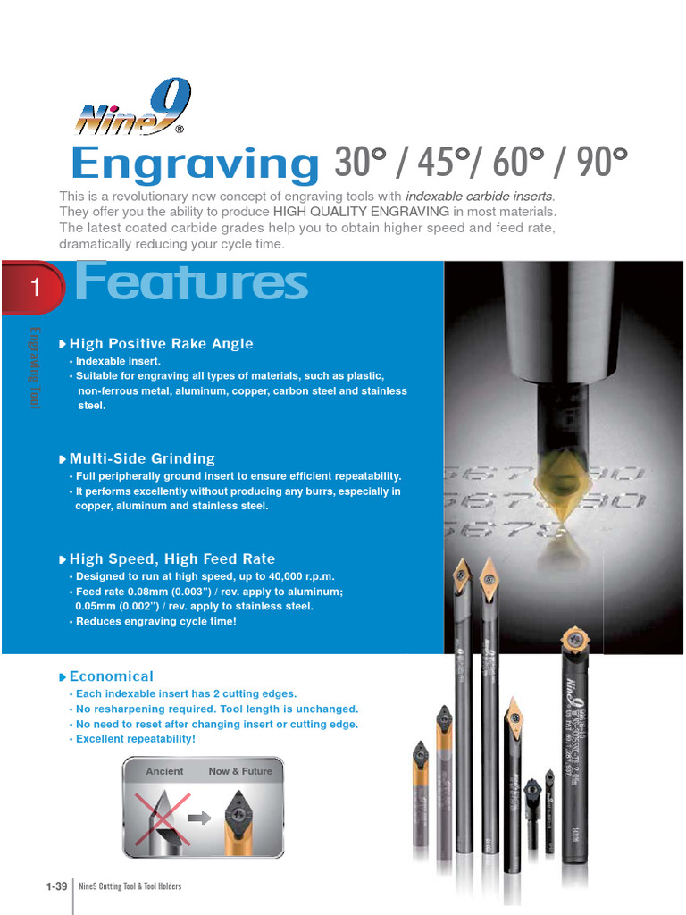 Nine9 Indexable Engraving Tools | PDF | Steel | Engraving