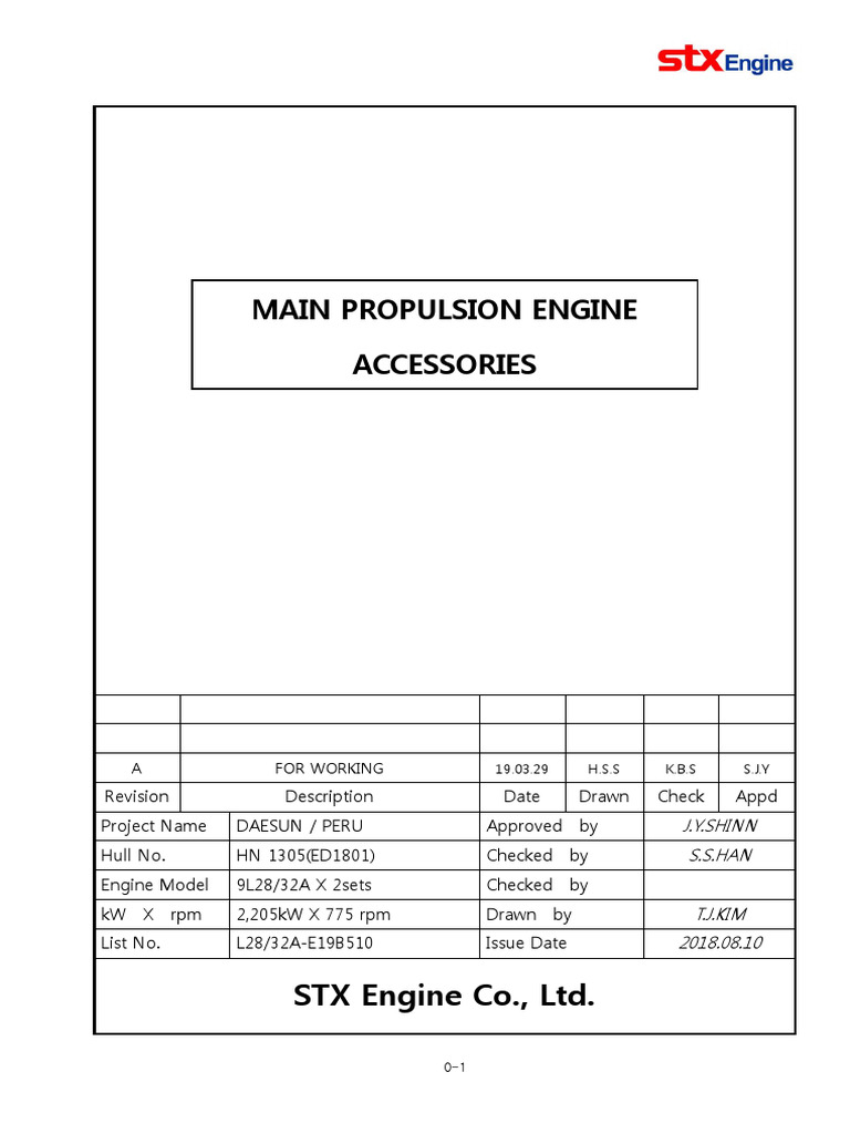 Main Propulsion Engine Accessories Guide | PDF | Pump | Safety
