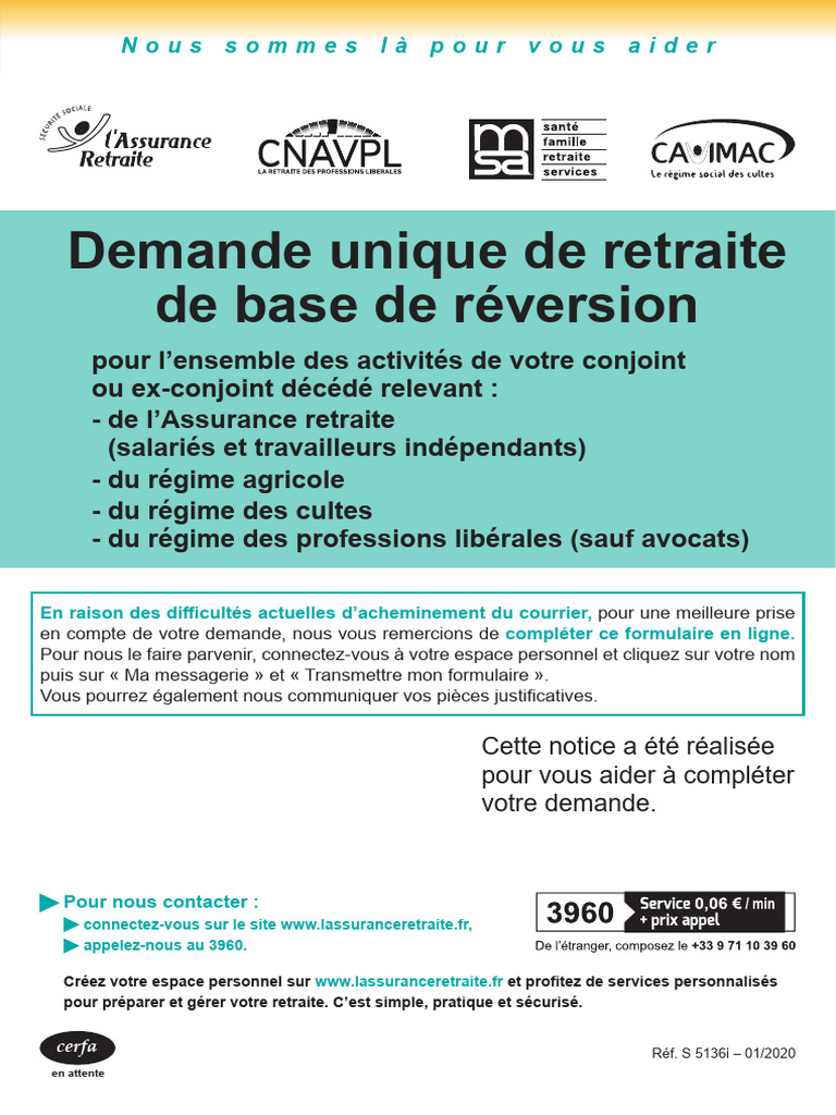 Demande de retraite de réversion simplifiée | PDF | Retraite | Impôt ...