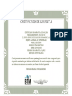 Certificado de Garantia