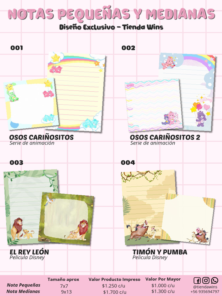 1.NOTAS PEQUEÑAS y MEDIANAS - CATALOGO - 2024 | PDF | La compañía Walt ...