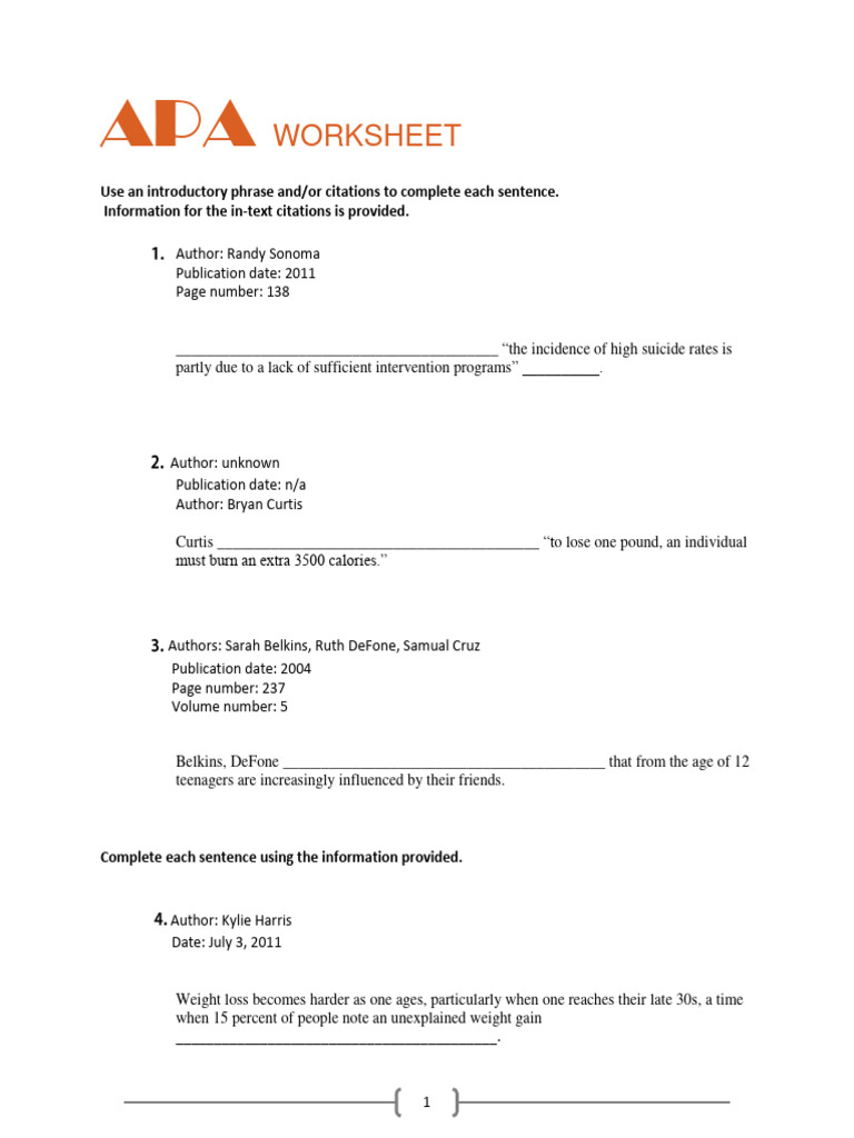 Apa Worksheet Prqctice2 PDF