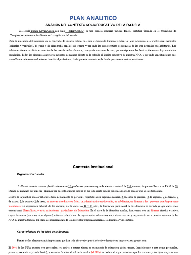 Plan Analitico | PDF