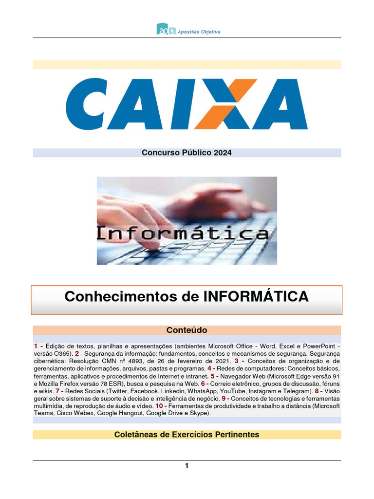 9 Conhecimentos de Informatica | PDF | Microsoft Excel | Microsoft, image size:768x1024