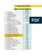 Lista de Precios Ciber - Agosto 2017