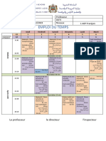 نموذج استعمال الزمن المستوى الاول فرنسية (تفويج) -اسهام تربوي