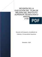 Aseg - Inf - Tec - Rev - Eje - Plan - Mejora Instituto Superior Tecnológico Argos