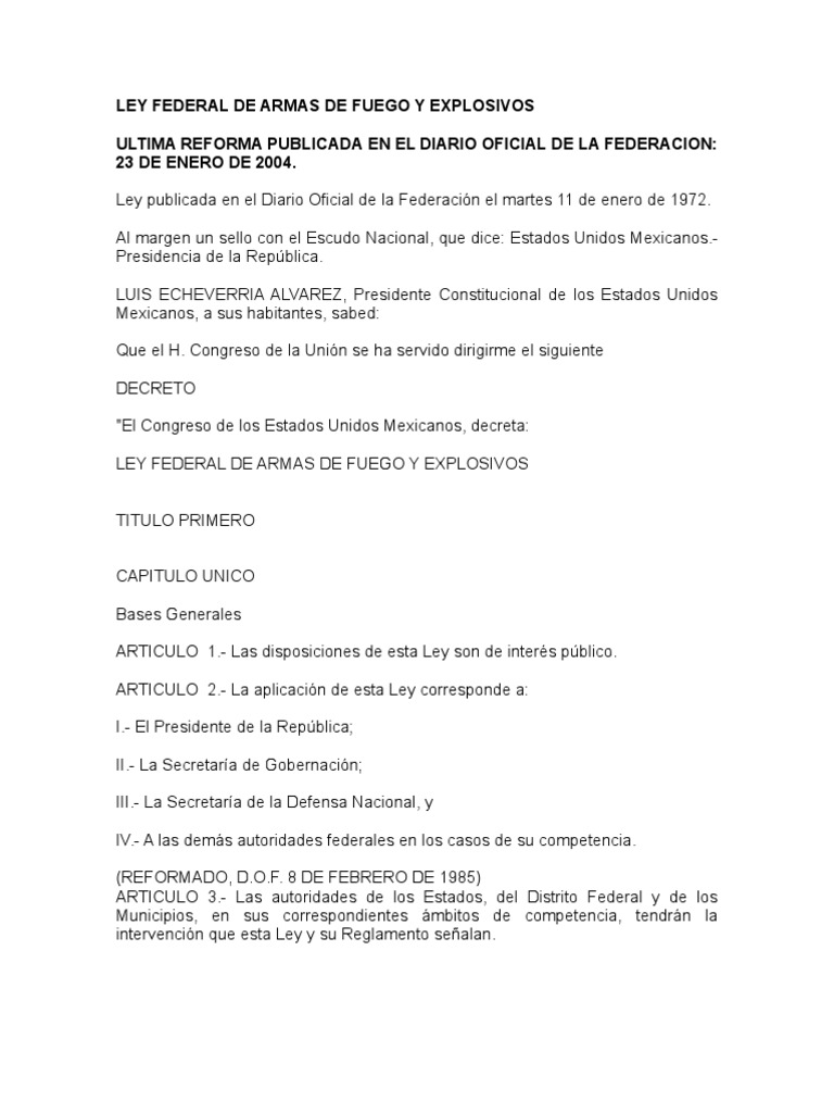 Ley Federal de Armas de Fuego y Explosivos