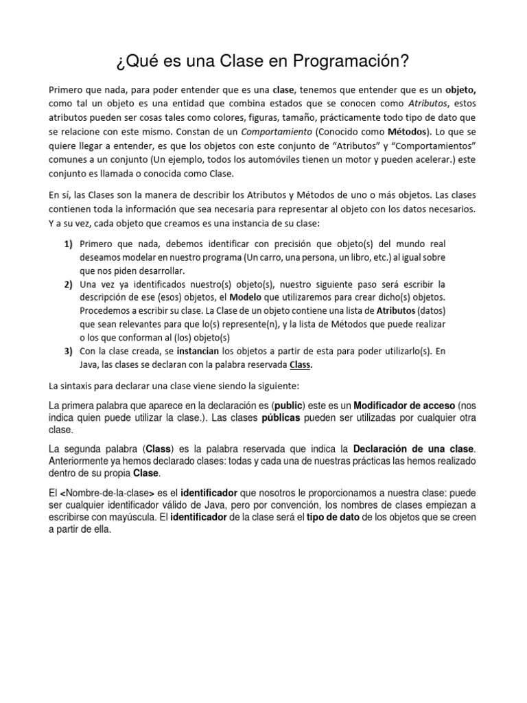Ensayo de Programación | PDF | Objeto (informática) | Clase ...