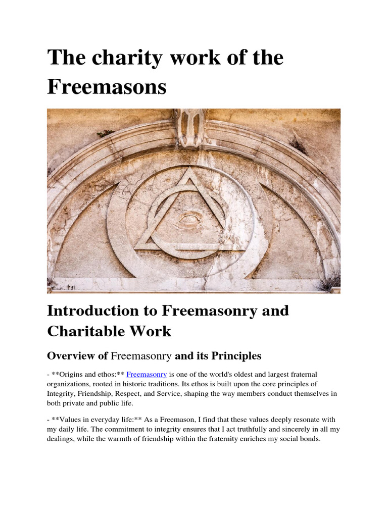 Freemasonry's Charitable Impact Today | PDF | Palliative Care | Hospice