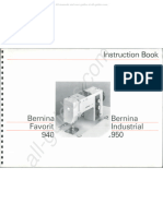 Bernina 940/950 Sewing Machine Instruction Manual