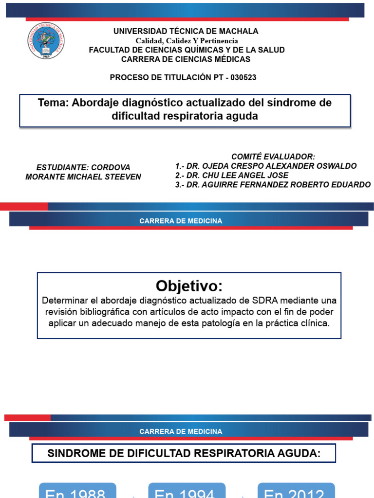 Diagnóstico Actualizado del SDRA | PDF | Medicina | Cuidado de la salud