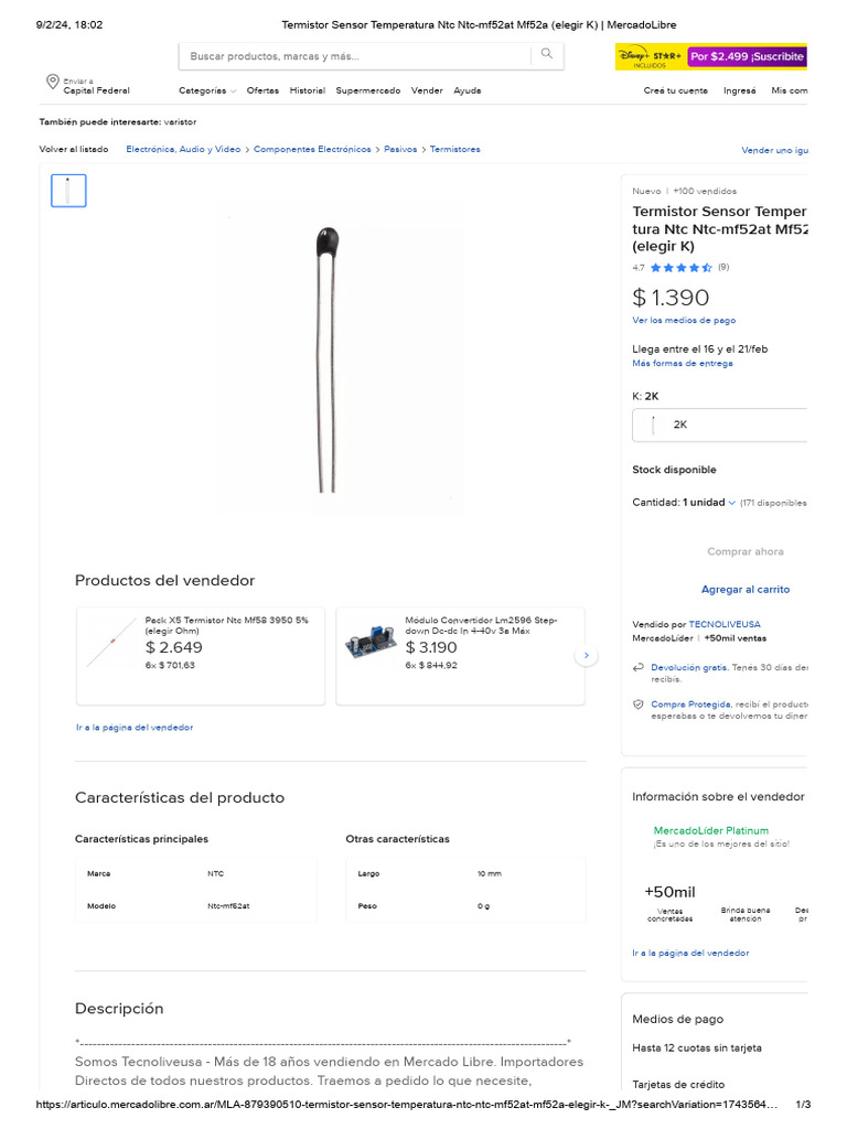 10/20/50pcs Stampante 3D 100K Ohm NTC 3950 1% Termistori 1.8mm Sensore Di Temperatura Per - Foto 5