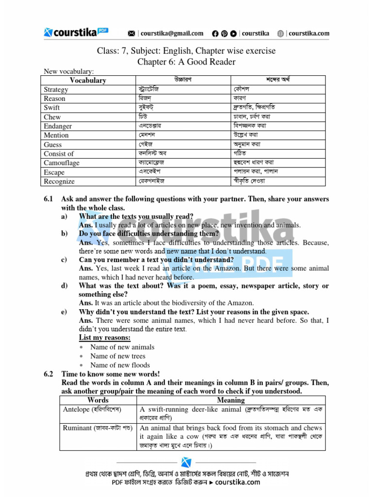 Class 6 Chapter 6 Pdf Chocolate Antelope