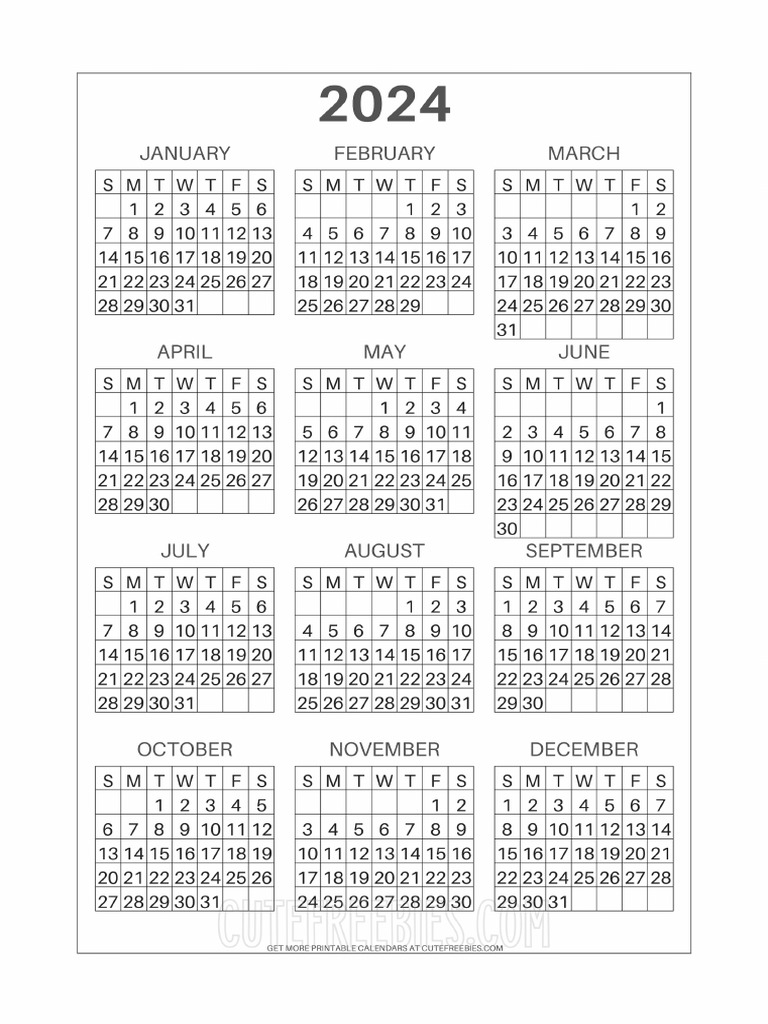 2024 ataglance calendar a4 pdf