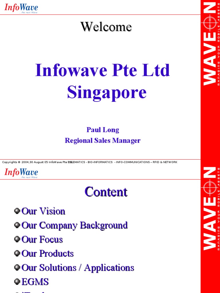 Infowave Presentation | PDF | Radio Frequency Identification | Computer ...