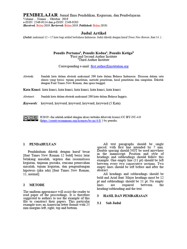 Panduan Penulisan Jurnal Pendidikan | PDF | Kajian Bahasa Asing