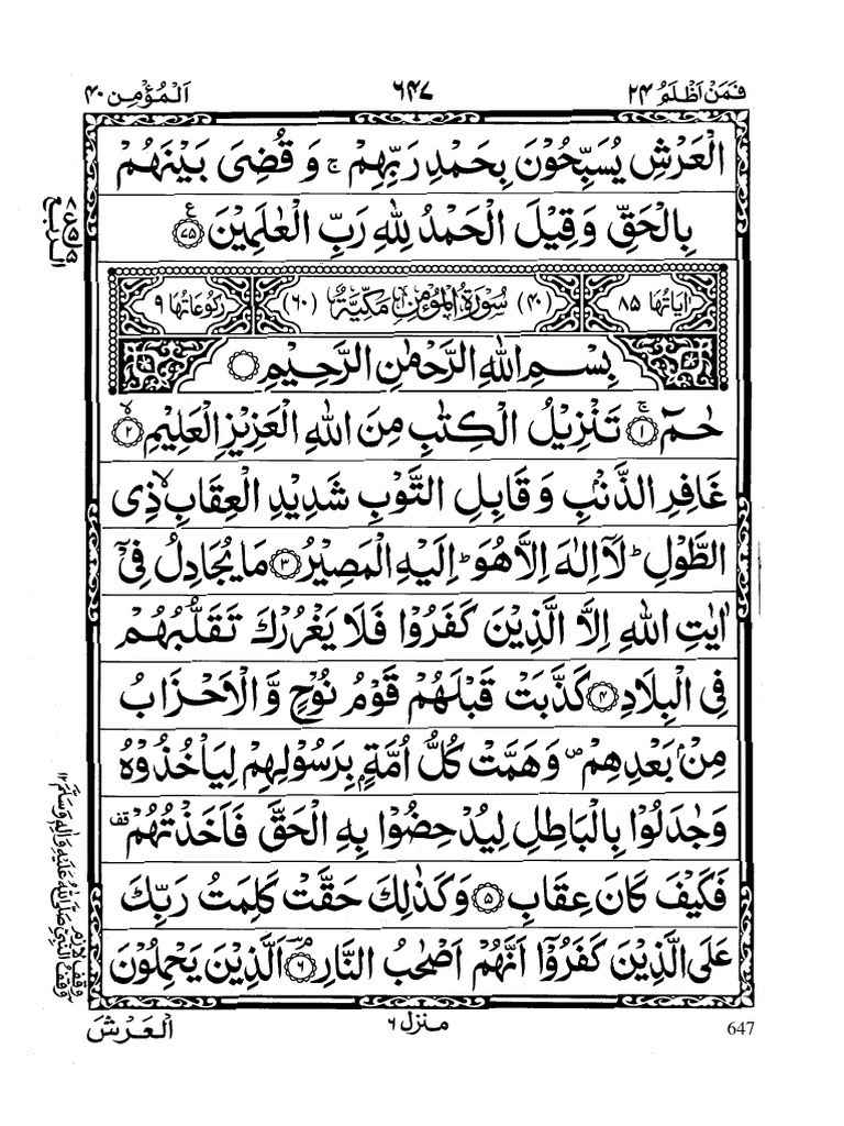 Surah Ghafir in Arabic | PDF
