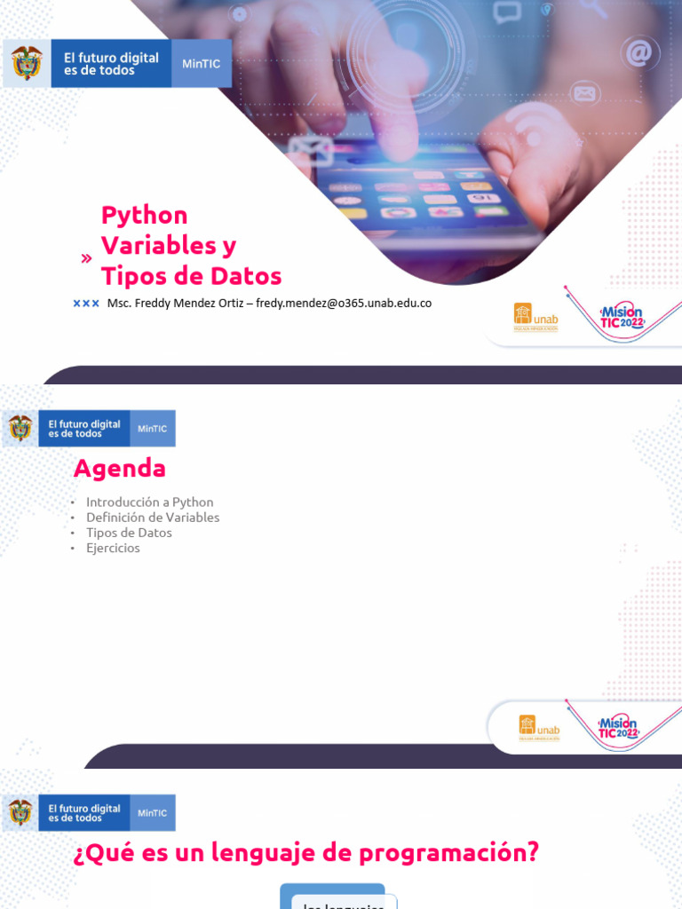 S2 D1 - 1 - Python Variables y Tipos de Datos | PDF | Python (lenguaje ...