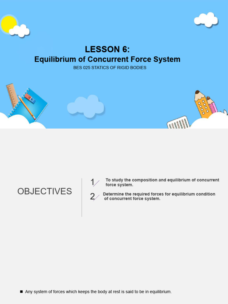 Equilibrium in Concurrent Force Systems | PDF