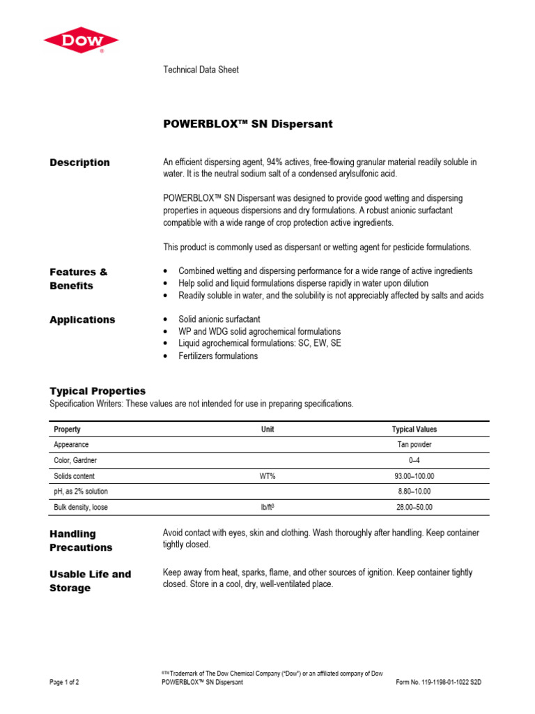 119 1198 01 Powerblox SN Dispersant | PDF | Affaires