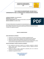 Convocatoria para Los Cargos de Administrador, Revisor Fiscal y Contador 2024