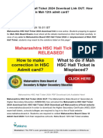 Maharashtra HSC Hall Ticket 2024 Download Link OUT: How To Make Correction in Mah 12th Admit Card?