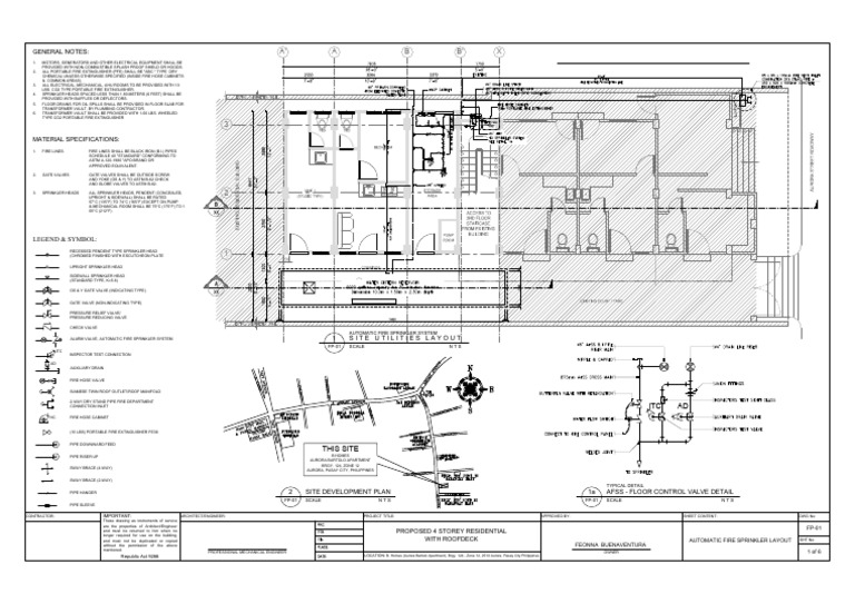Fire Sprinkler System Layout Plan | PDF | Fire Sprinkler System | Valve