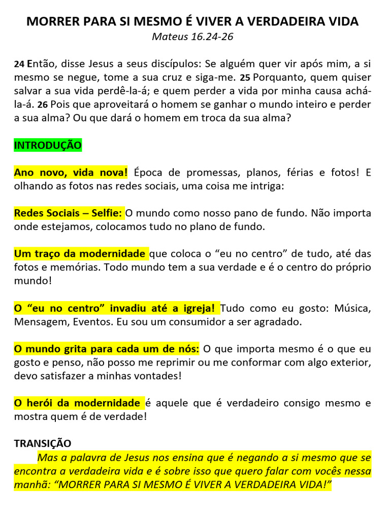 Negar a Si Mesmo para Viver em Cristo | PDF | Jesus | Deus