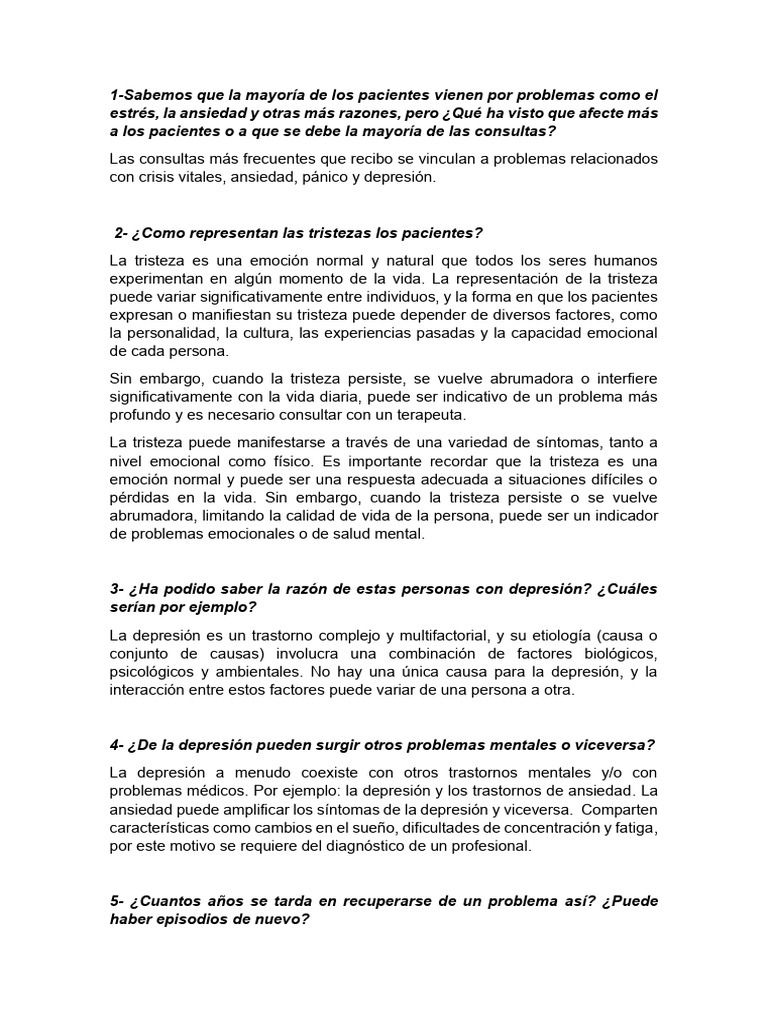 Impacto de la Depresión en la Salud Mental | PDF | Trastorno depresivo ...