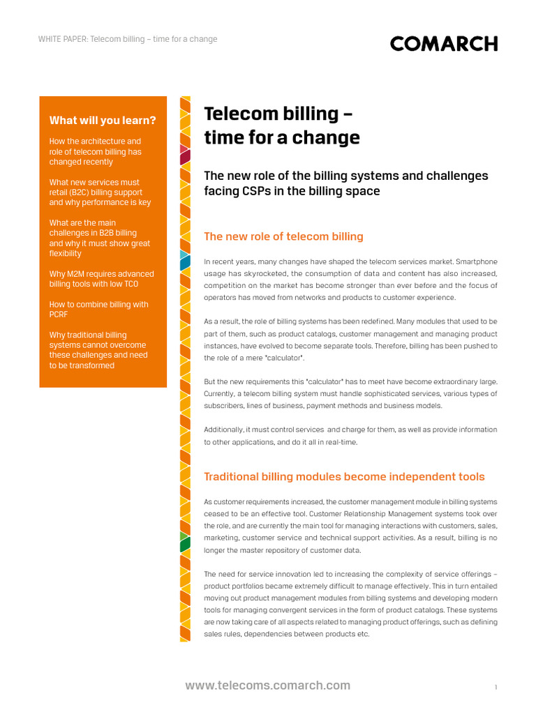 Telecom Billing Transformation Insights | PDF | Prepaid Mobile Phone ...
