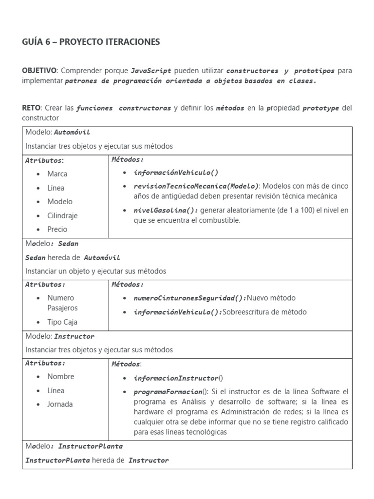 GUÍA 7 - POO Javascript | PDF | Objeto (informática) | Herencia ...