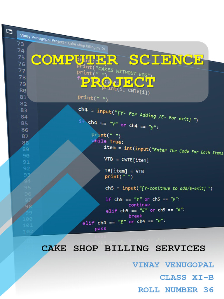Cake Shop Billing Software Project | PDF | Computer Program | Programming